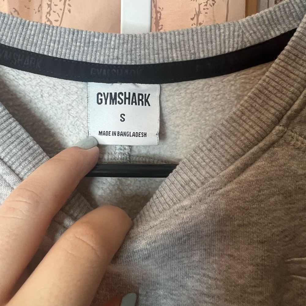 Men’s Gymshark Crest Sweatshirt Slim Fit Small light grey marl - Picture 6 of 7